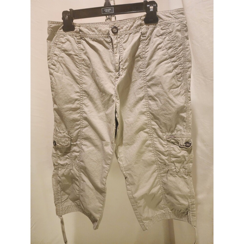 Merona Cargo Capri Pants Fit 1  Beige Lightweight Drawstring Women 14